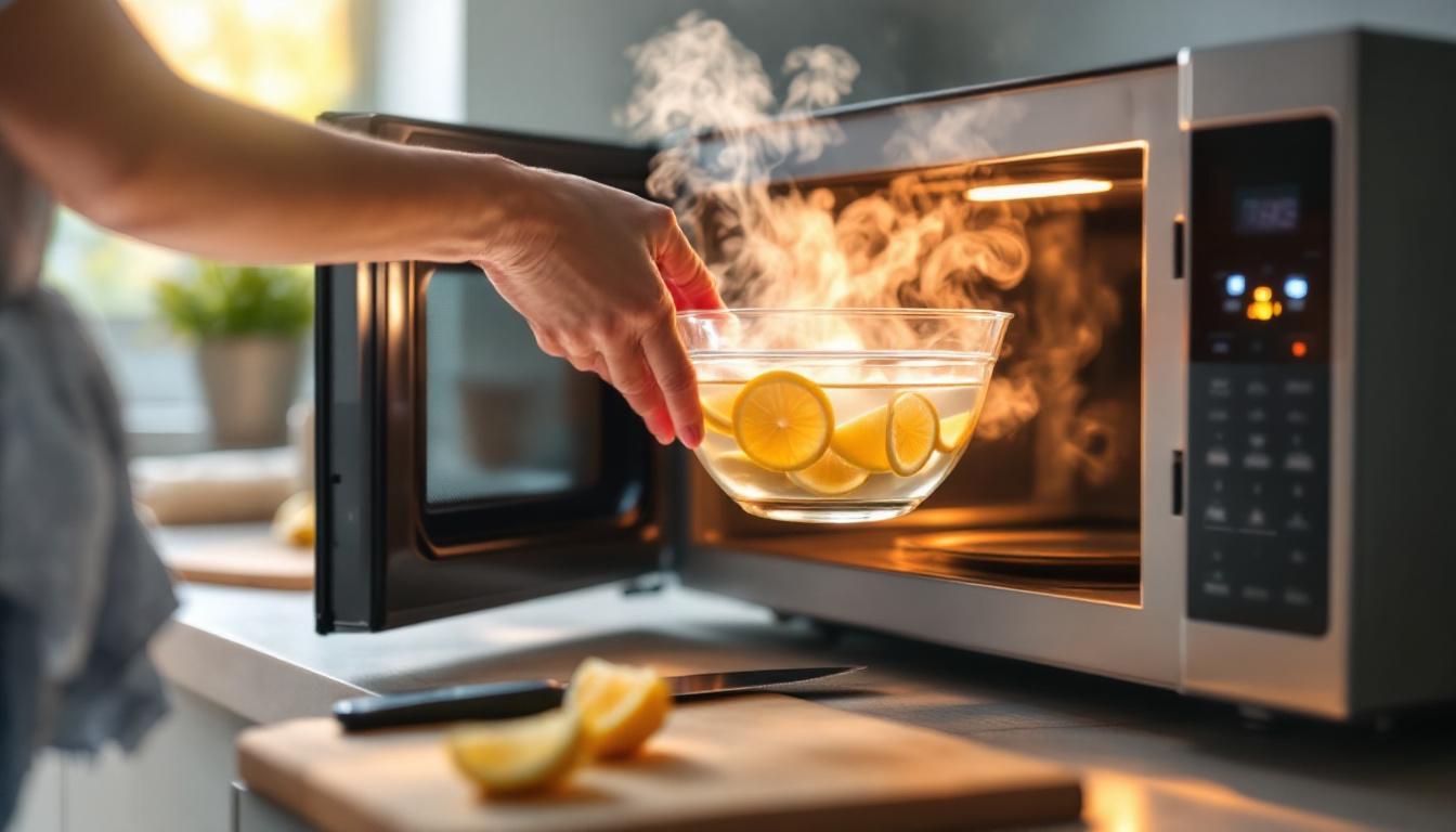 ontdek hoe je met deze eenvoudige stoomtruc je magnetron zonder schoonmaakmiddelen weer sprankelend schoon krijgt.