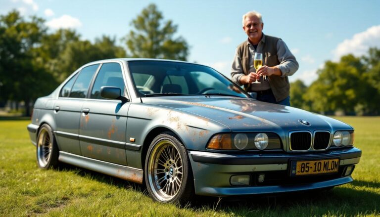 Een 30 jaar oude BMW E39 bereikt een miljoen kilometer en de eigenaar viert dat opvallend