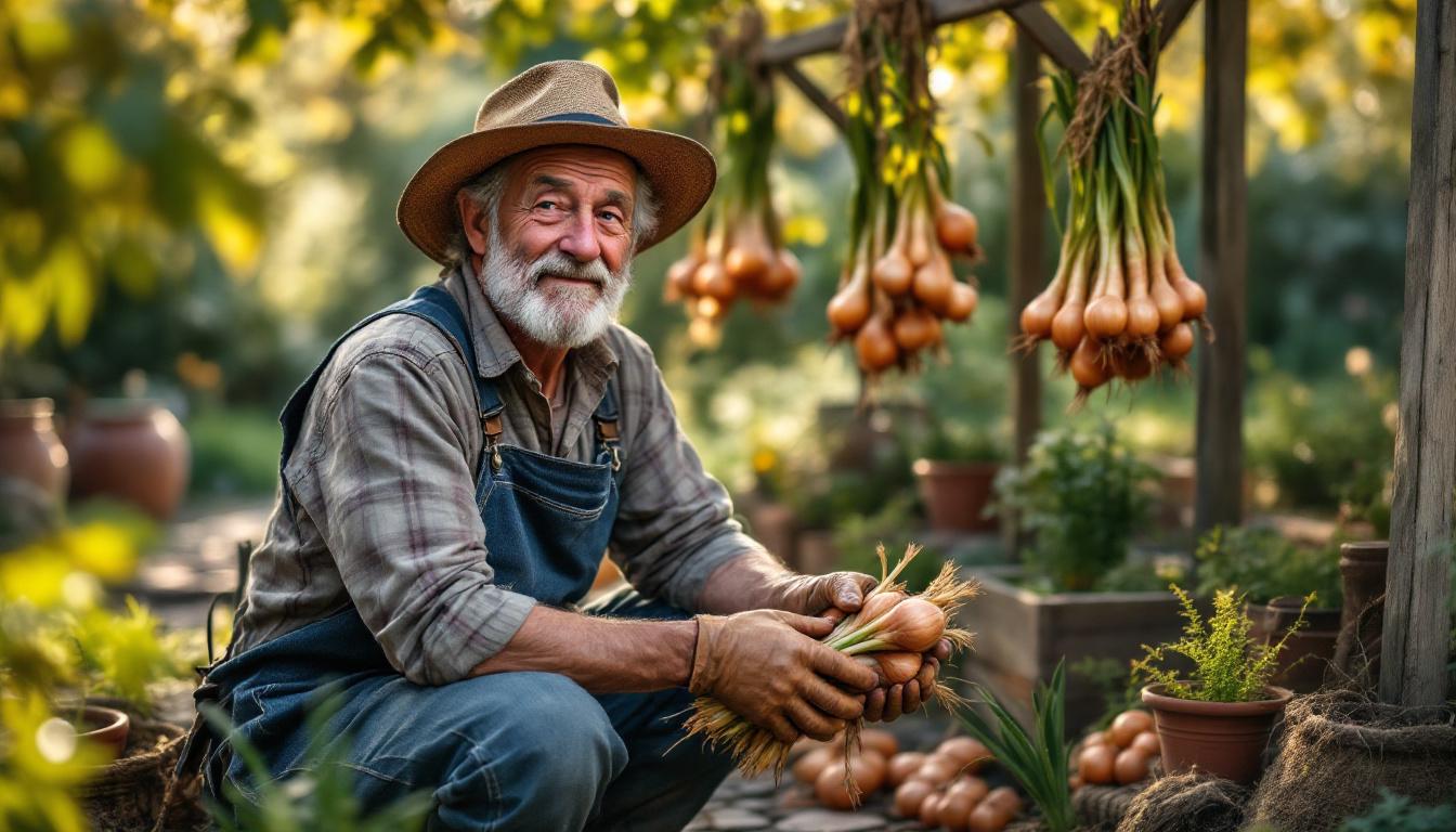 ontdek hoe je uien op de juiste manier bewaart om uitlopen te voorkomen tot de zomer, met tips van een ervaren tuinier voor een succesvolle oogst.